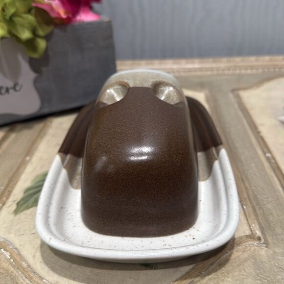 Vintage 70s Mikasa Studio Kiln Stoneware Butter Dish Potters Art Line Ben Seibel - Picture 4 of 14